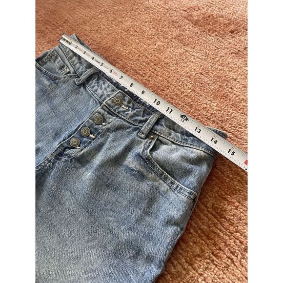 Cat & Jack Girls Denim Shorts XL 14/16 Eyelet Lace Hem Button Fly Stretch - Picture 4 of 7